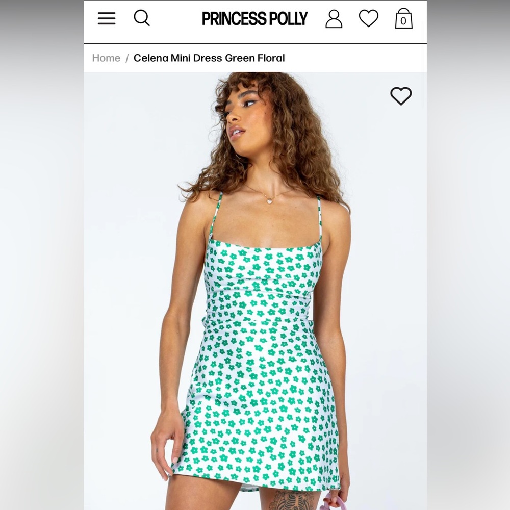 PRINCESS POLLY celina mini dress green floral